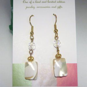 Mother of pearl drop earrings, new boutique jewelry